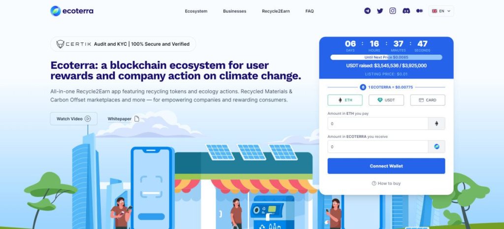 Ecoterra Presale Surpasses $3.5 Million as Investors Rush to Buy Before a 10% Price Gain